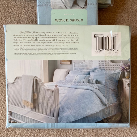 [Martha Stewart Collection] Sateen Twin Sheet Set - Picture 2 of 2